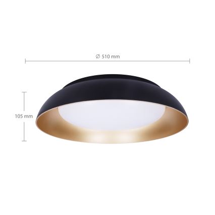 Brilagi - Plafonnier LED dimmable ALVA LED/48W/230V 3000-6500K Ø 51 cm noir + télécommande