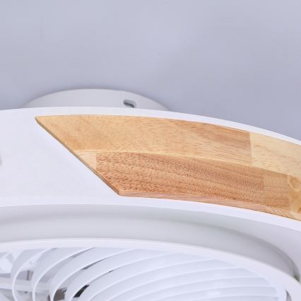 Brilagi - Plafonnier LED dimmable avec ventilateur LED/30W/230V 3000-6500K Ø 50 cm blanc/chêne + télécommande