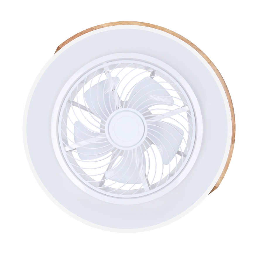Brilagi - Plafonnier LED dimmable avec ventilateur LED/30W/230V 3000-6500K Ø 50 cm blanc/chêne + télécommande