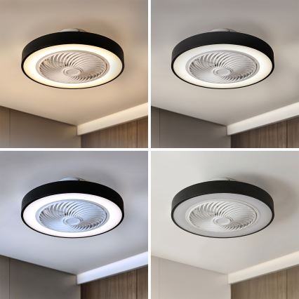 Brilagi - Plafonnier LED dimmable avec ventilateur LED/30W/230V 3000-6500K Ø 50 cm noir + télécommande