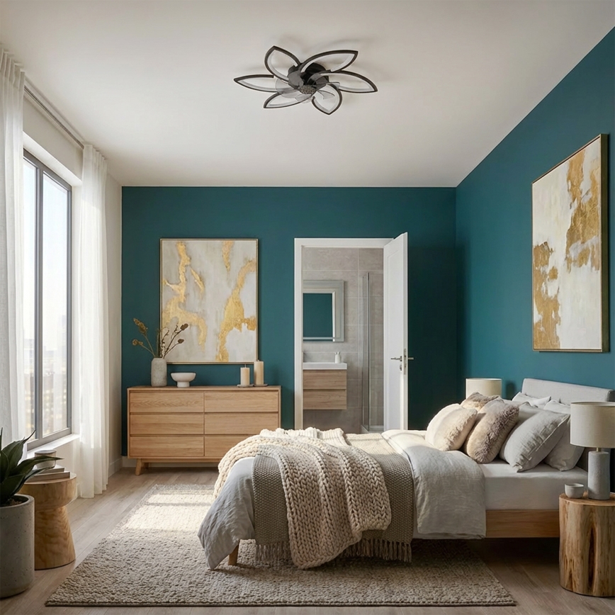 Brilagi - Plafonnier LED dimmable avec ventilateur LED/50W/230V 3000-6500K noir + télécommande