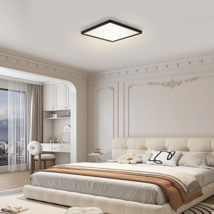 Brilagi - Luminaire LED dimmable avec capteur de mouvement et crépuscule ULTRA SLIM LED/18W/230V 30x30 cm + télécommande