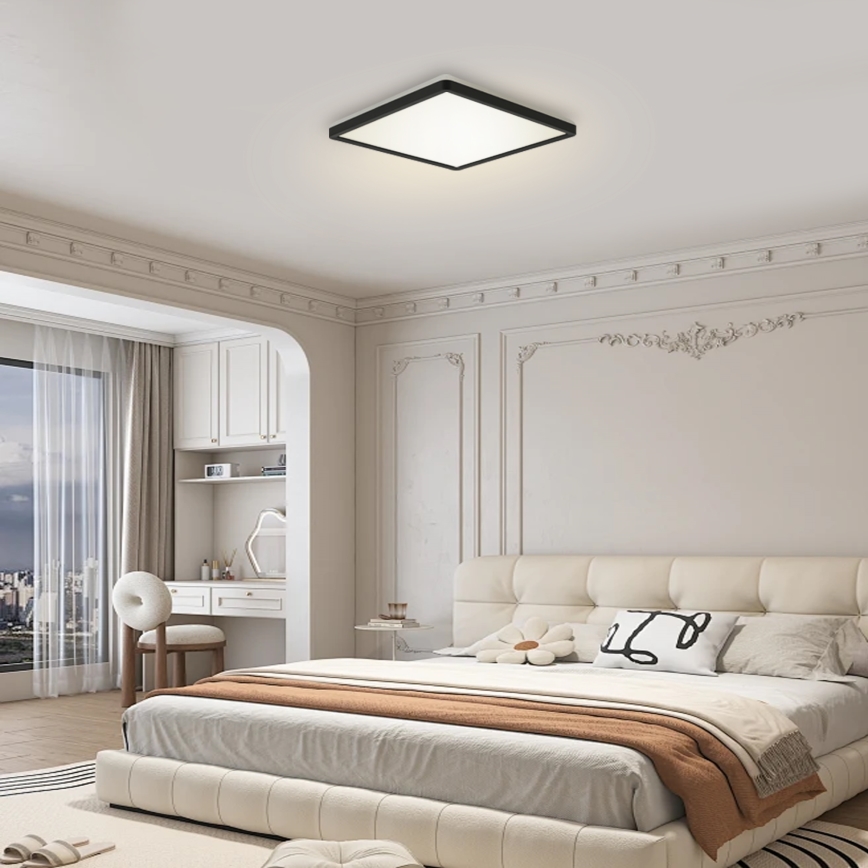 Brilagi - Luminaire LED dimmable avec capteur de mouvement et crépuscule ULTRA SLIM LED/18W/230V 30x30 cm + télécommande