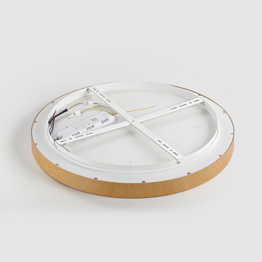 Brilagi - Plafonnier LED dimmable GLASS POOL DOUBLE LED/60W/230V 3000-6000K 50 cm, finition effet bois + télécommande