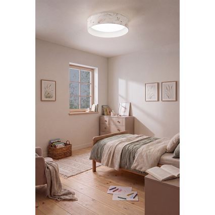 Brilagi - Plafonnier LED dimmable VELVET SMARTIX STARS LED/36W/230V 3000-6000K Ø 55 cm blanc/motifs floraux Wi-Fi Tuya Beacon + télécommande