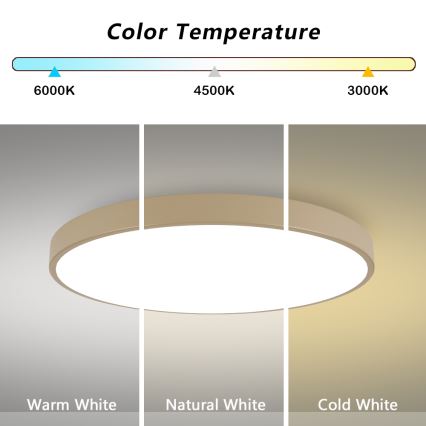 Brilagi - Plafonnier LED dimmable POOL SMART LED/128W/230V 3000-6000K 100 cm beige Wi-Fi Tuya + télécommande