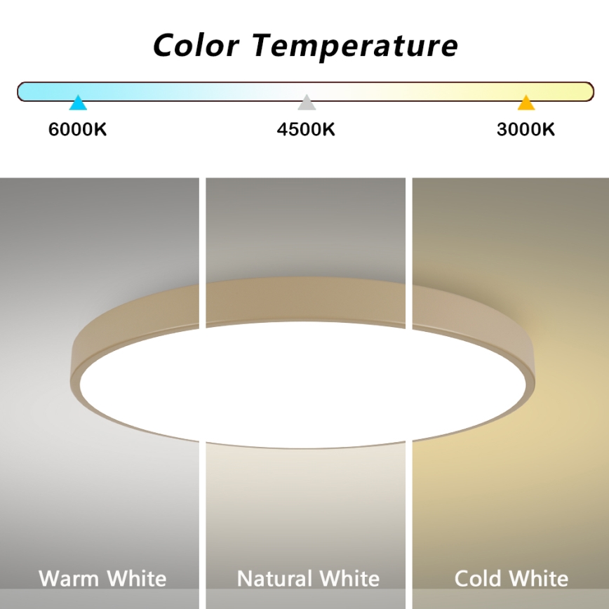 Brilagi - Plafonnier LED dimmable POOL SMART LED/128W/230V 3000-6000K 100 cm beige Wi-Fi Tuya + télécommande