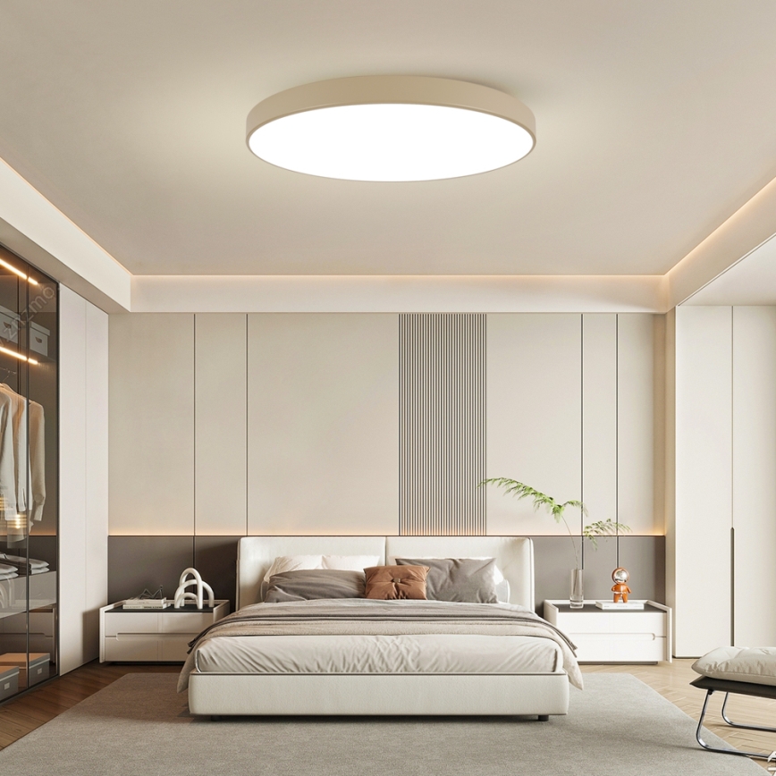 Brilagi - Plafonnier LED dimmable POOL SMART LED/128W/230V 3000-6000K 100 cm beige Wi-Fi Tuya + télécommande