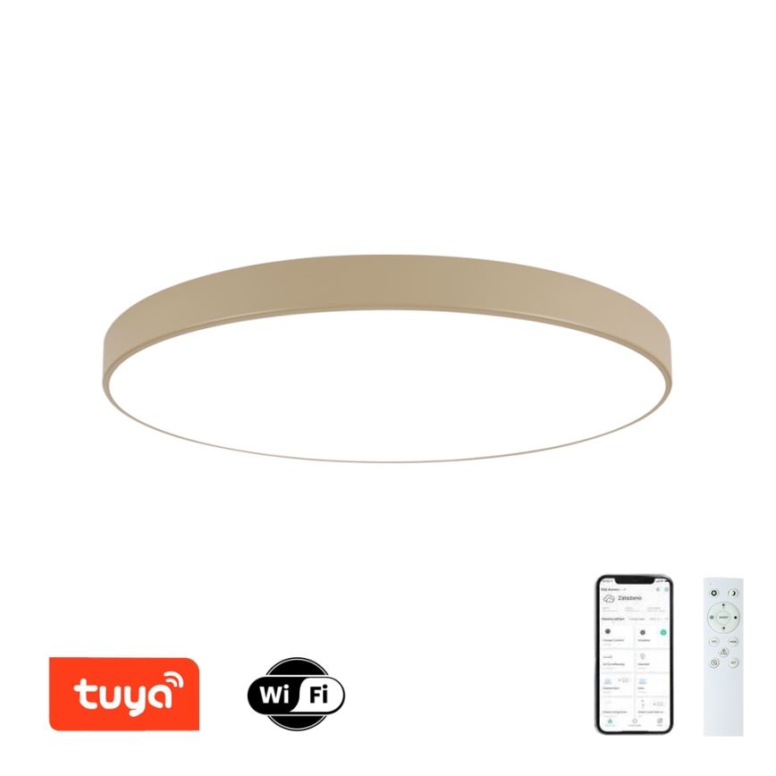 Brilagi - Plafonnier LED dimmable POOL SMART LED/128W/230V 3000-6000K 100 cm beige Wi-Fi Tuya + télécommande