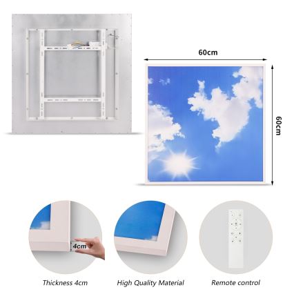 Brilagi - Plafonnier LED dimmable SLIMFRAME LED/58W/230V 60x60 cm 3000-6000K argent/bleu + télécommande