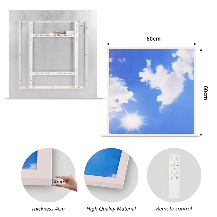 Brilagi - Plafonnier LED dimmable SLIMFRAME LED/58W/230V 60x60 cm 3000-6000K argent/bleu + télécommande