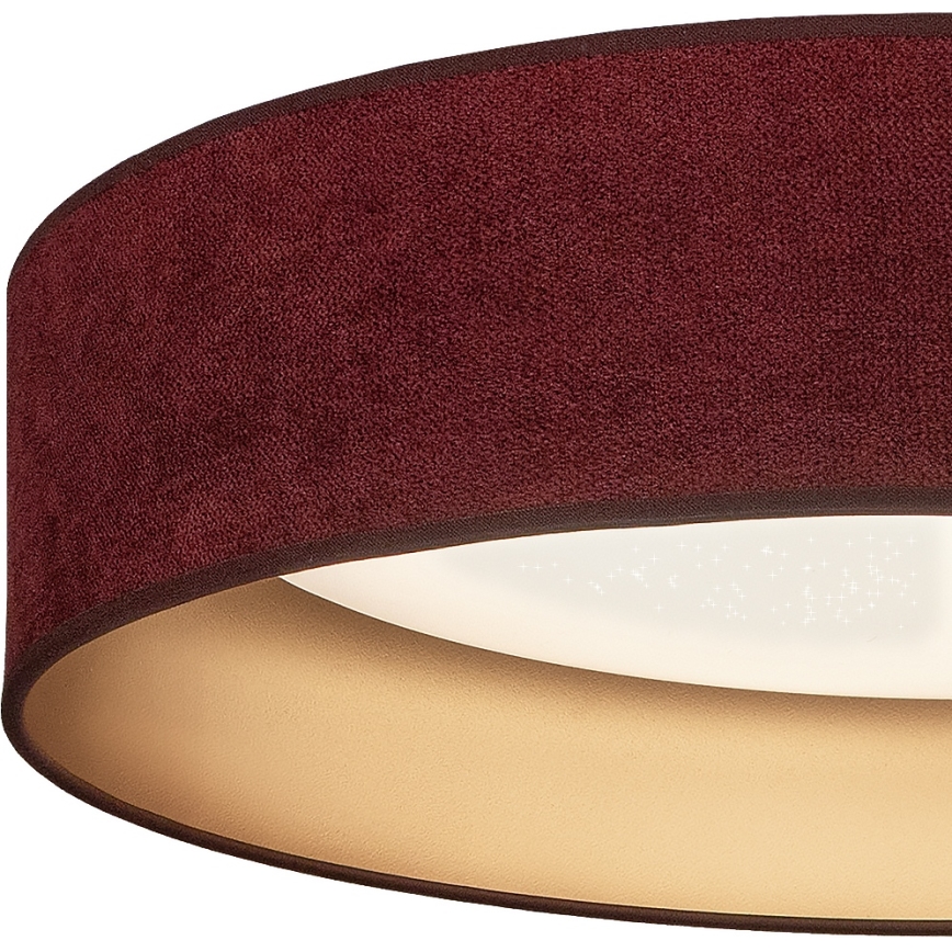 Brilagi - Plafonnier LED dimmable VELVET SMARTIX STARS LED/24W/230V 3000-6000K Ø 45 cm bordeaux/doré Wi-Fi Tuya Beacon + télécommande