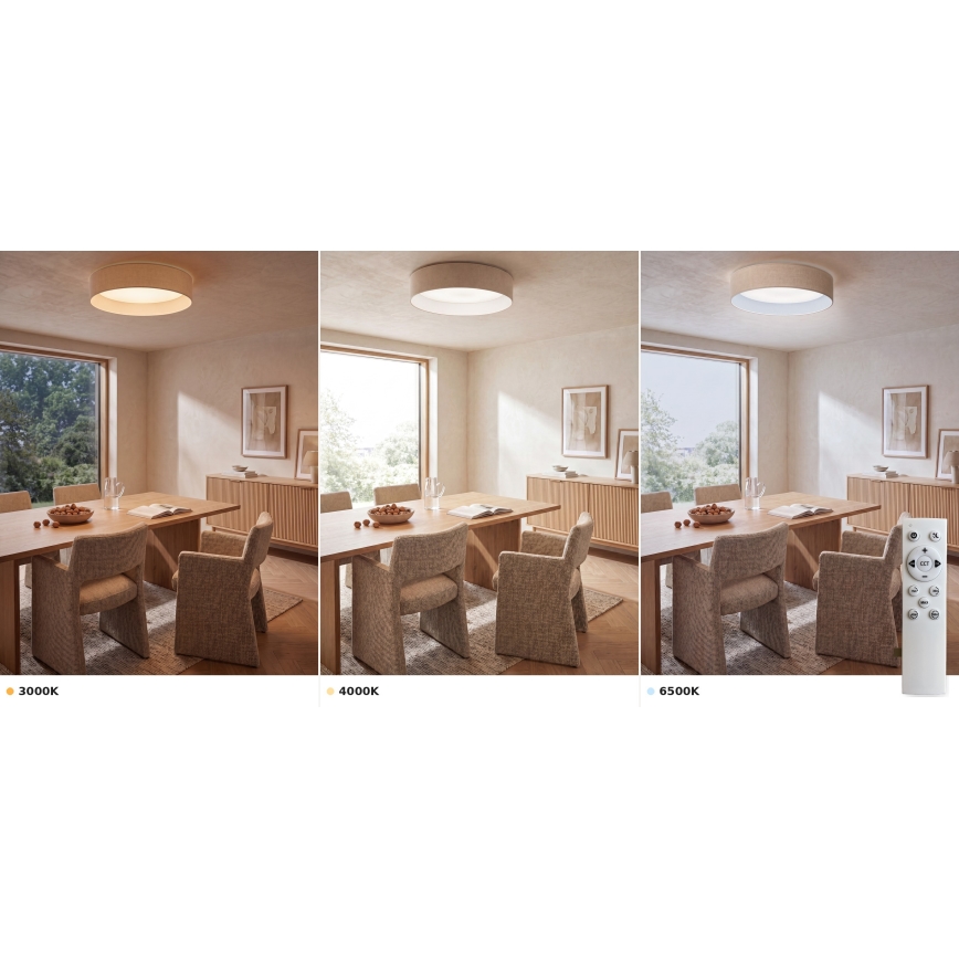 Brilagi - Plafonnier LED dimmable VELVET SMART VARI LED/24W/230V 3000-6500K Ø 45 cm crème + télécommande