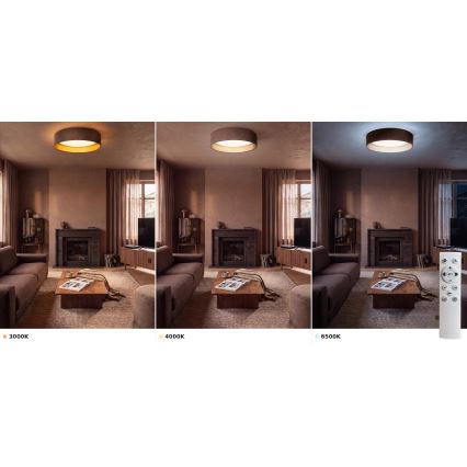 BRILAGI - plafonnier LED dimmable VELVET SMART VARI LED/36W/230V 3000-6500K Ø 55 cm marron/doré + télécommande
