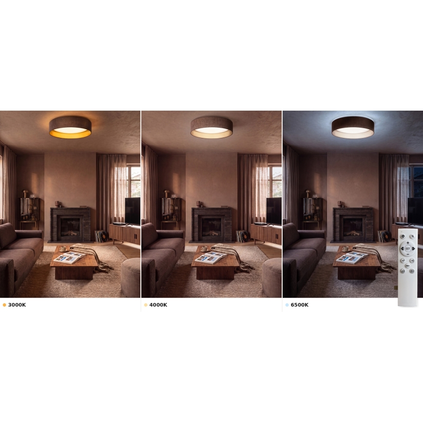 BRILAGI - plafonnier LED dimmable VELVET SMART VARI LED/36W/230V 3000-6500K Ø 55 cm marron/doré + télécommande