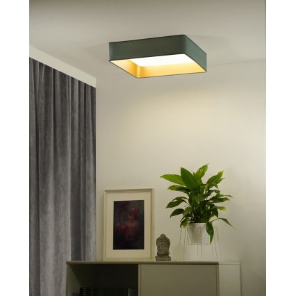 Brilagi - Plafonnier LED dimmable VELVET SQUARE SMART LED/36W/230V 60x60 cm 2700-6500K Wi-Fi Tuya + télécommande menthe