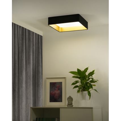 Plafonnier LED dimmable VELVET SQUARE SMART LED/36W/230V 60x60 cm 2700-6500K Wi-Fi Tuya + télécommande noir