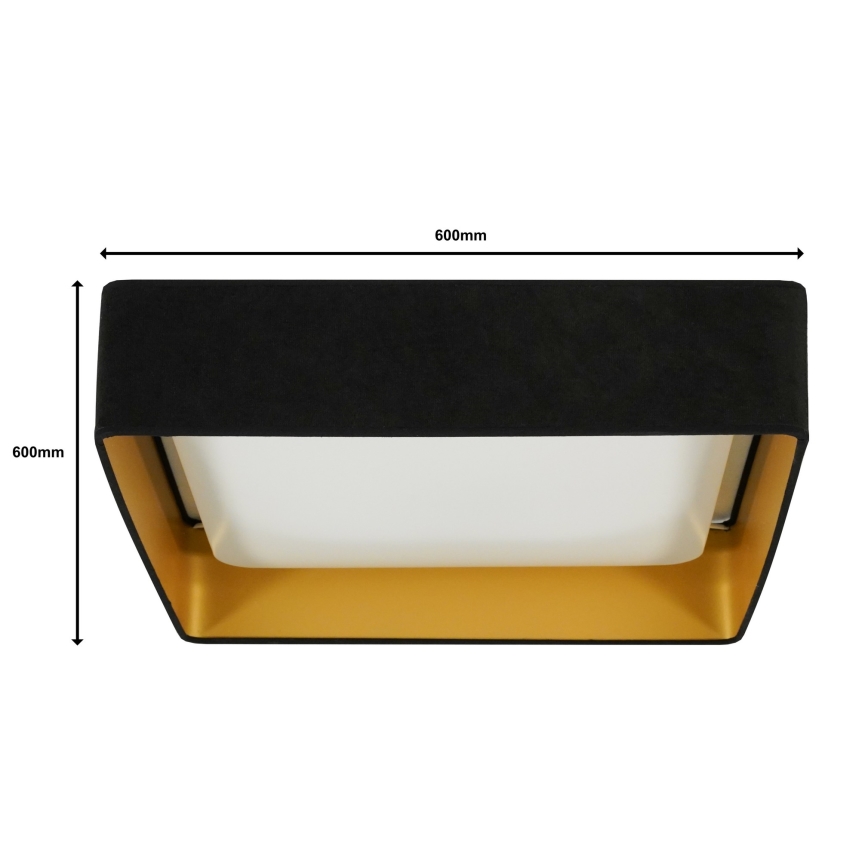Plafonnier LED dimmable VELVET SQUARE SMART LED/36W/230V 60x60 cm 2700-6500K Wi-Fi Tuya + télécommande noir