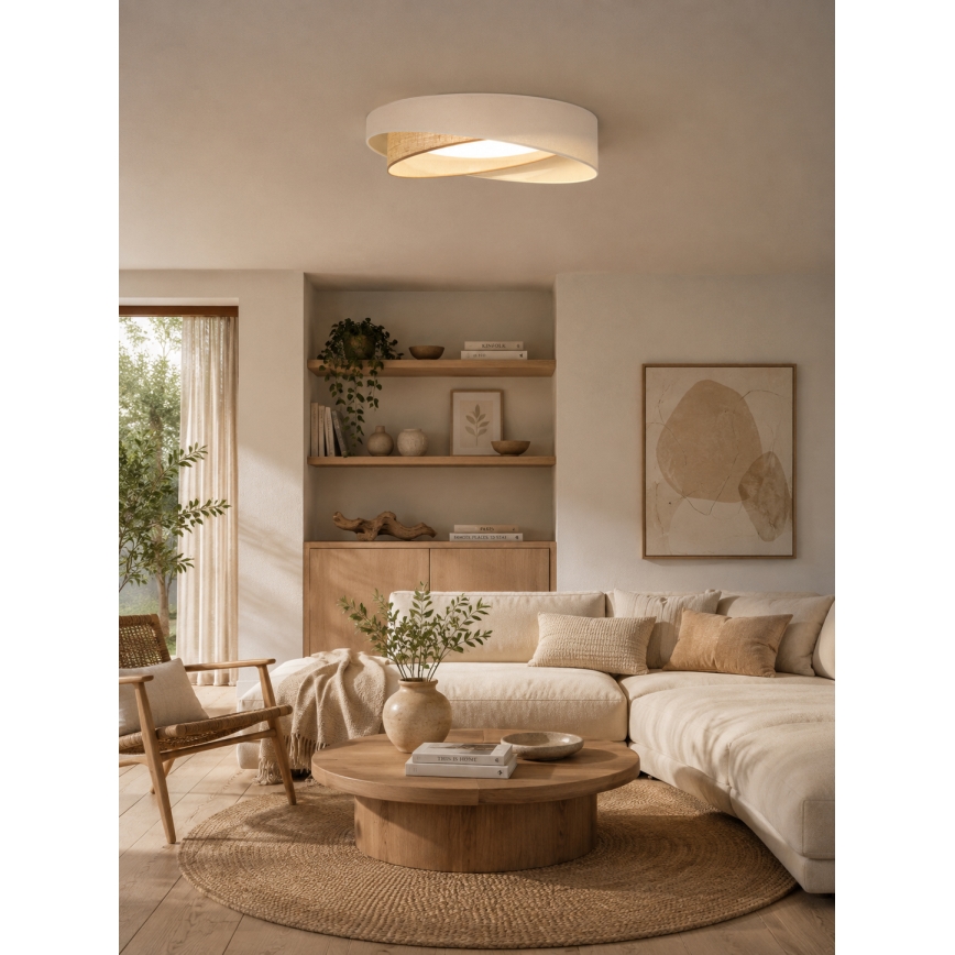 BRILAGI - Plafonnier LED dimmable VELVET TWIST LED/36W/230V 3000-6000K Ø 65 cm Wi-Fi Tuya Beacon crème/beige + télécommande