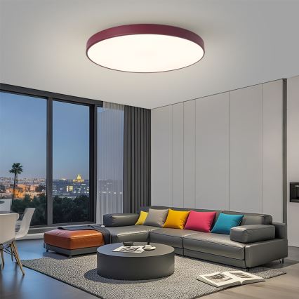Brilagi - Luminaire LED dimmable POOL SMART LED/100W/230V Ø 80 cm Wi-Fi Tuya + télécommande bordeaux