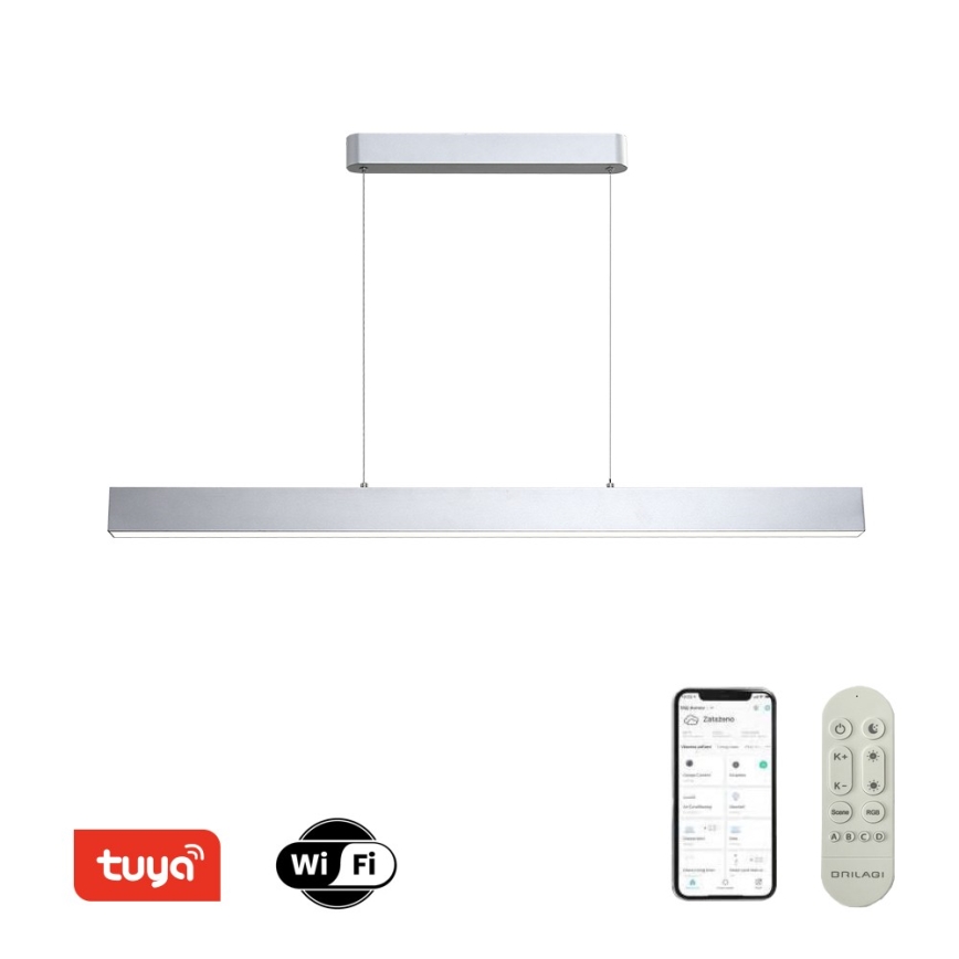 Brilagi - Suspension LED dimmable sur câble SLEEKLINE SMART LED/40W/230V 3000-6000K Wi-Fi Tuya argent + télécommande