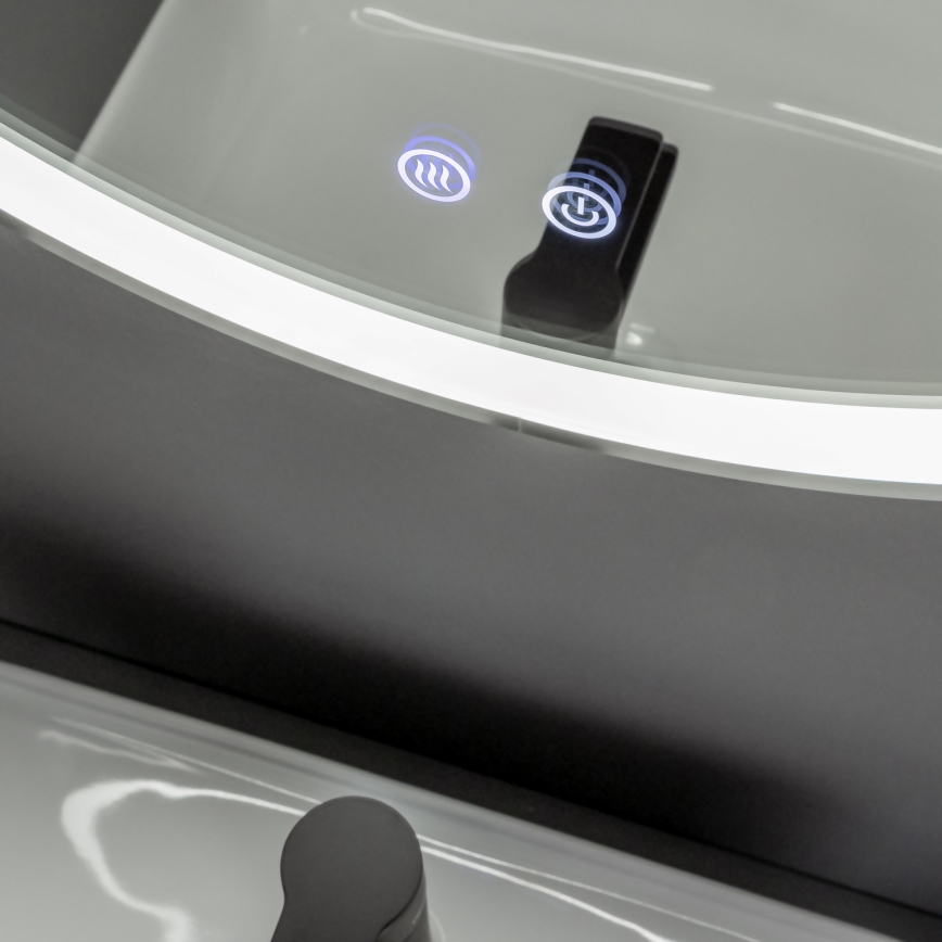 Brilagi - Miroir chauffant de salle de bains LED dimmable avec rétroéclairage ALU PRO LED/18W/230V Ø 60 cm 3000/4000/6500K IP44 chrome mat CRI 90