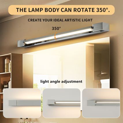 Brilagi - Éclairage LED pour miroir de salle de bains AQUA LINE LED/18W/230V 60 cm IP44 chrome brillant IRC 90
