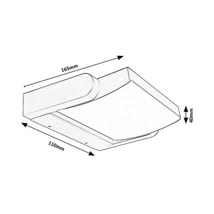 Brilagi - LED-Wandleuchte für den Außenbereich ANKLE LED/18W/230V 3000K IP65 anthrazit