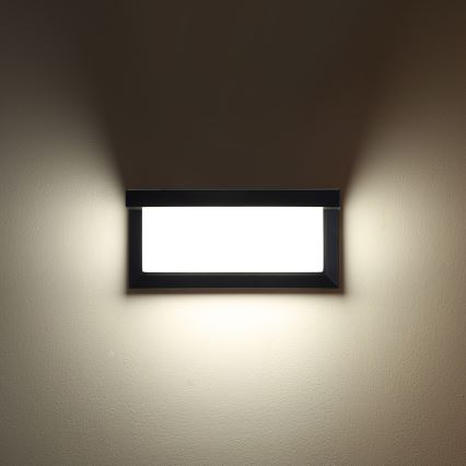 Brilagi - LED-Outdoor-Wandleuchte mit Sensor BRICKY LED/12W/230V schwarz IP54