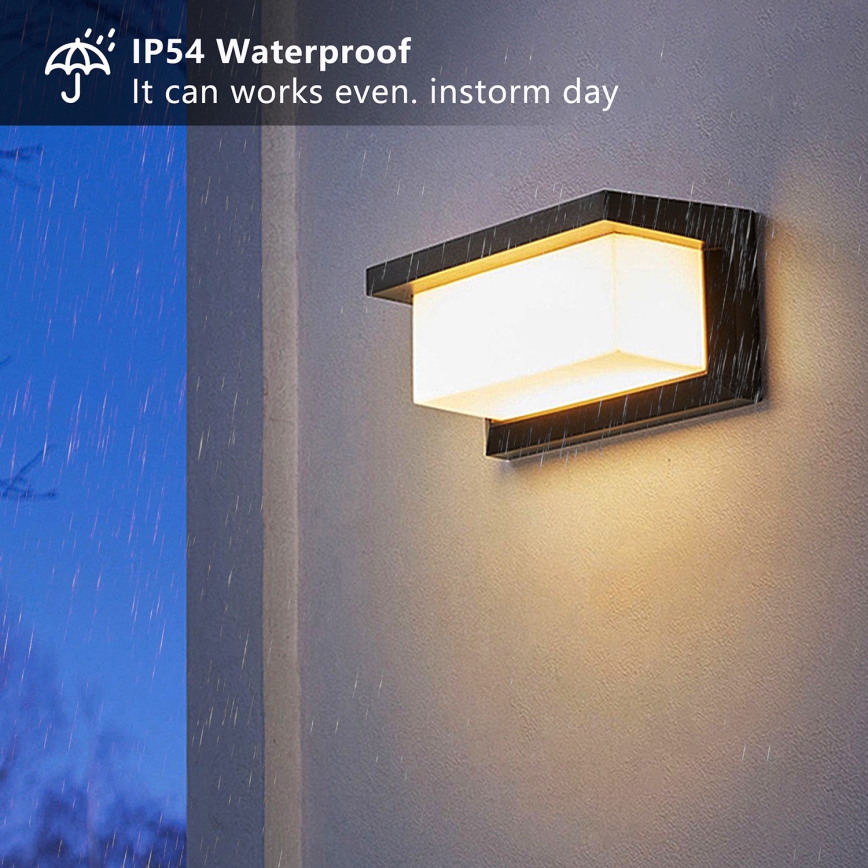 Brilagi - LED-Outdoor-Wandleuchte mit Sensor BRICKY LED/12W/230V schwarz IP54