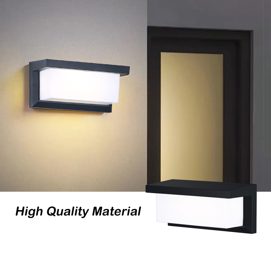 Brilagi - LED-Outdoor-Wandleuchte mit Sensor BRICKY LED/12W/230V schwarz IP54
