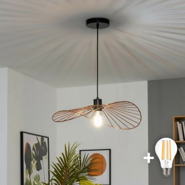 Brilagi - LED-Pendelleuchte an Drahtseil CERIA WIRE 1xE27/40W/230V 40x56 cm Bronze