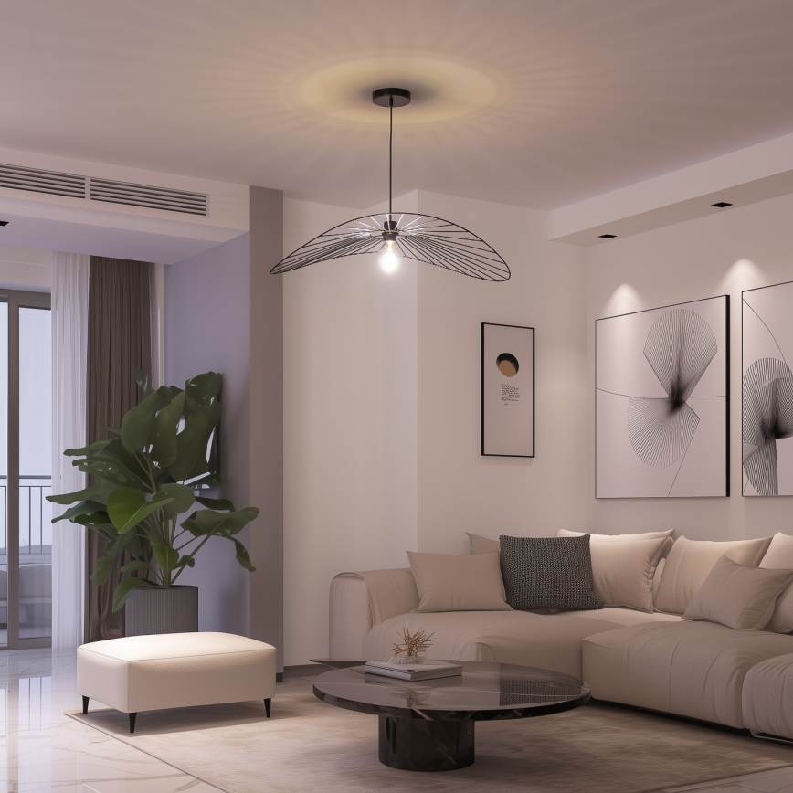 Brilagi - LED-Pendelleuchte an Drahtseil CERIA WIRE 1xE27/40W/230V 60x80 cm schwarz