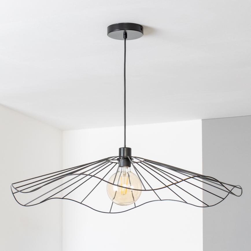 Brilagi - LED-Pendelleuchte an Drahtseil CERIA WIRE 1xE27/40W/230V Ø 80 cm schwarz