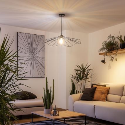 Brilagi - LED-Pendelleuchte an Drahtseil CERIA WIRE 1xE27/40W/230V Ø 80 cm schwarz