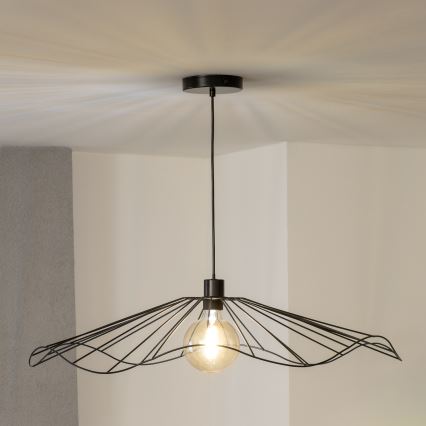 Brilagi - LED-Pendelleuchte an Drahtseil CERIA WIRE 1xE27/40W/230V Ø 80 cm schwarz