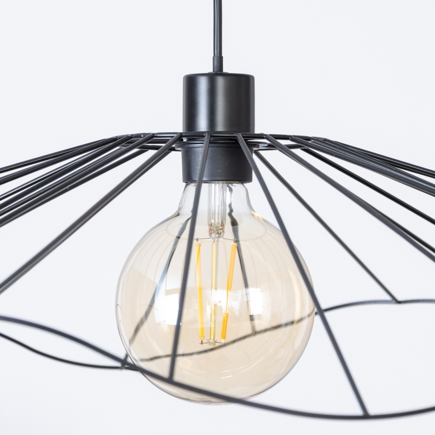 Brilagi - LED-Pendelleuchte an Drahtseil CERIA WIRE 1xE27/40W/230V Ø 80 cm schwarz