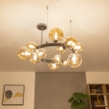 Brilagi - LED-Pendelleuchte an Drahtseil MILLA 15xG9/3W/230V schwarz-chrom/goldfarben