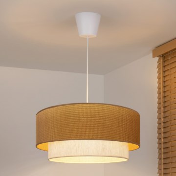 Brilagi - LED-Pendelleuchte an Kabel BOHO ECO 1xE27/10W/230V Ø 40 cm beige/creme