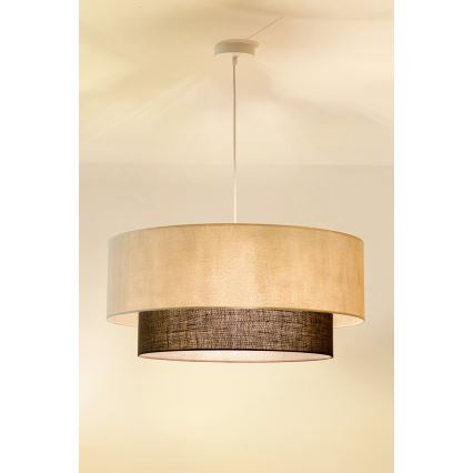 Brilagi - LED-Pendelleuchte an Kabel Boho-Style 3xE27/15W/230V Ø 60 cm creme/braun