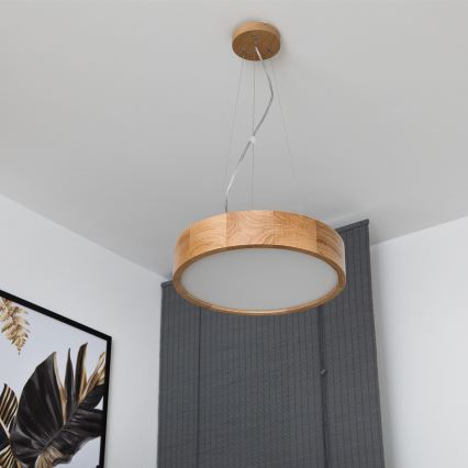 Brilagi - LED-Pendelleuchte an Kabel CARVALHO 2xE27/60W/230V Eiche Ø 37 cm
