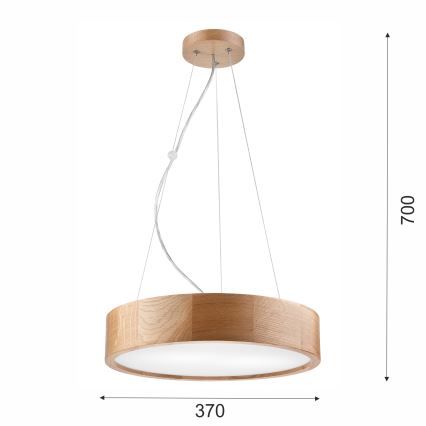 Brilagi - LED-Pendelleuchte an Kabel CARVALHO 2xE27/60W/230V Eiche Ø 37 cm