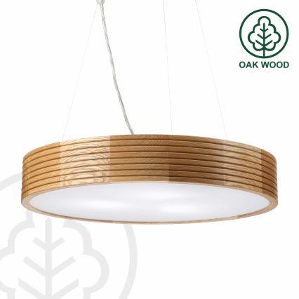 Brilagi - LED-Pendelleuchte an Kabel CARVALHO MODERN 3xE27/60W/230V Eiche Ø 47,5 cm