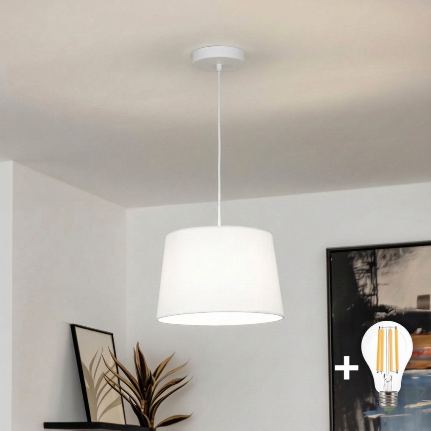 Brilagi - LED-Pendelleuchte an Kabel CERIA 1xE27/40W/230V Ø 30 cm weiß