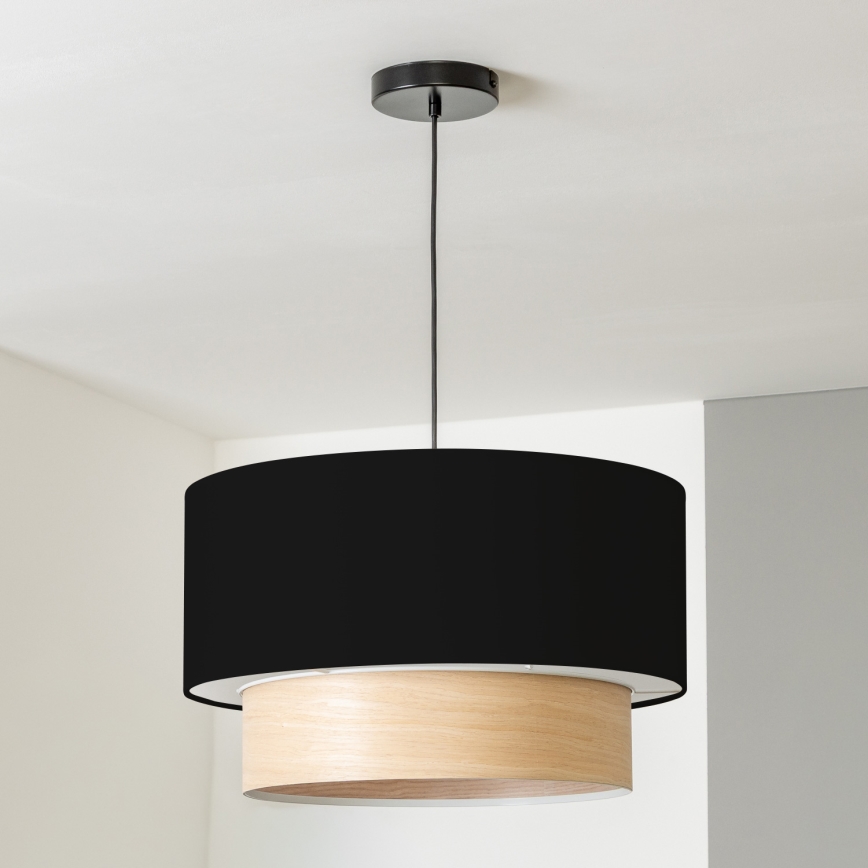 Brilagi - LED-Pendelleuchte an Kabel CERIA 1xE27/40W/230V Ø 50 cm schwarz/beige