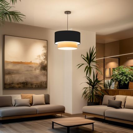 Brilagi - LED-Pendelleuchte an Kabel CERIA 1xE27/40W/230V Ø 50 cm schwarz/beige