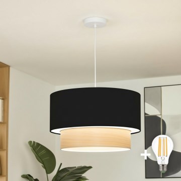 Brilagi - LED-Pendelleuchte an Kabel CERIA 1xE27/40W/230V Ø 50 cm schwarz/beige