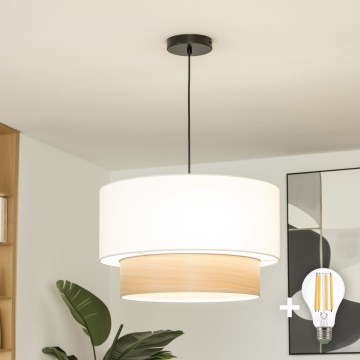 Brilagi - LED-Pendelleuchte an Kabel CERIA 1xE27/40W/230V Ø 50 cm weiß/beige