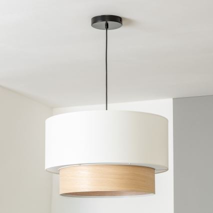 Brilagi - LED-Pendelleuchte an Kabel CERIA 1xE27/40W/230V Ø 50 cm weiß/beige