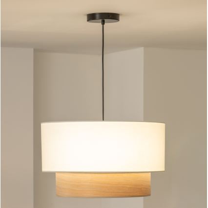 Brilagi - LED-Pendelleuchte an Kabel CERIA 1xE27/40W/230V Ø 50 cm weiß/beige